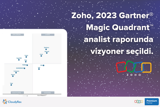 Zoho CRM 2023 Gartner® Magic Quadrant Satış Gücü Otomasyonları arasında "Vizyoner" konumunda yer aldı